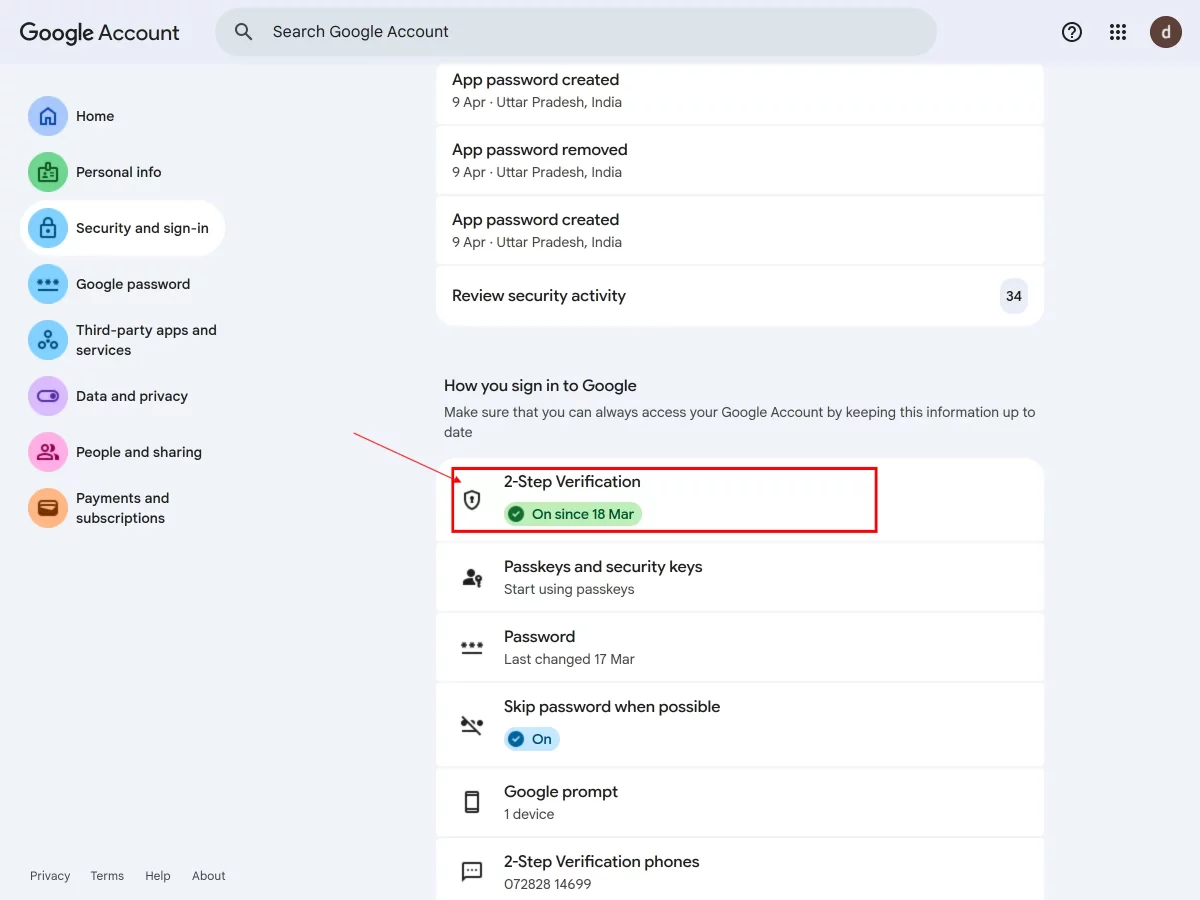 twofa gmail smtp