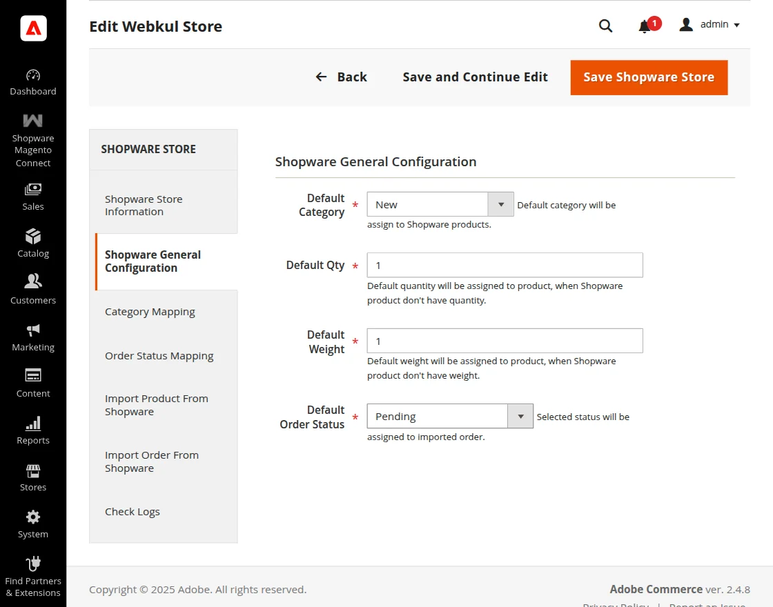 Shopware General Configuration