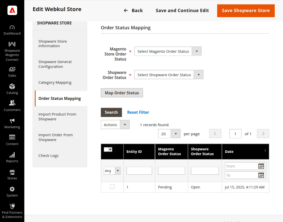 Order Status Mapping