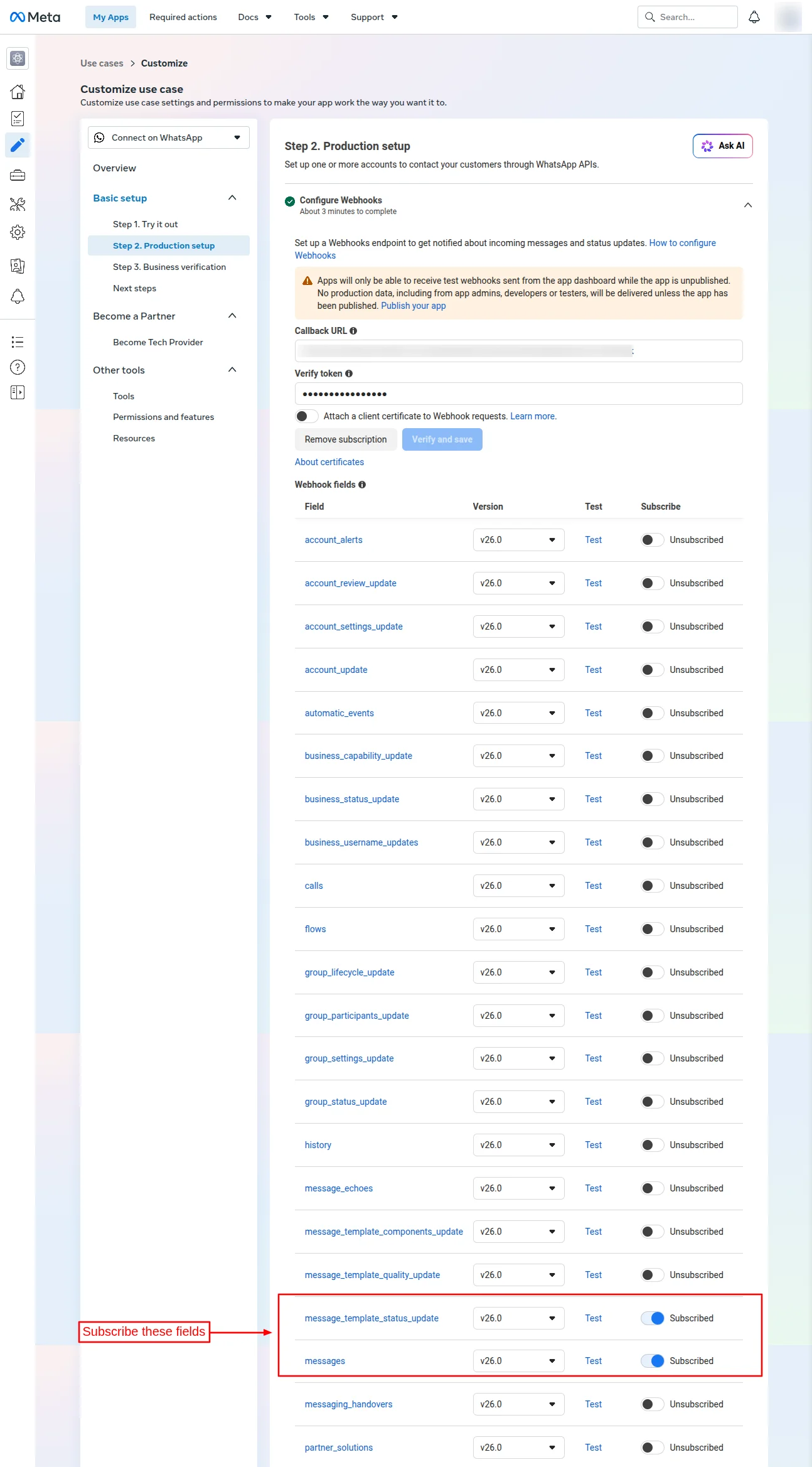 subscribe fields