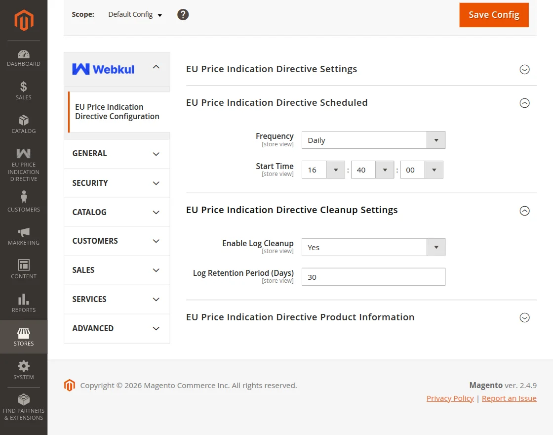 Magento 2 EU Price Indication Directive Scheduled Setting