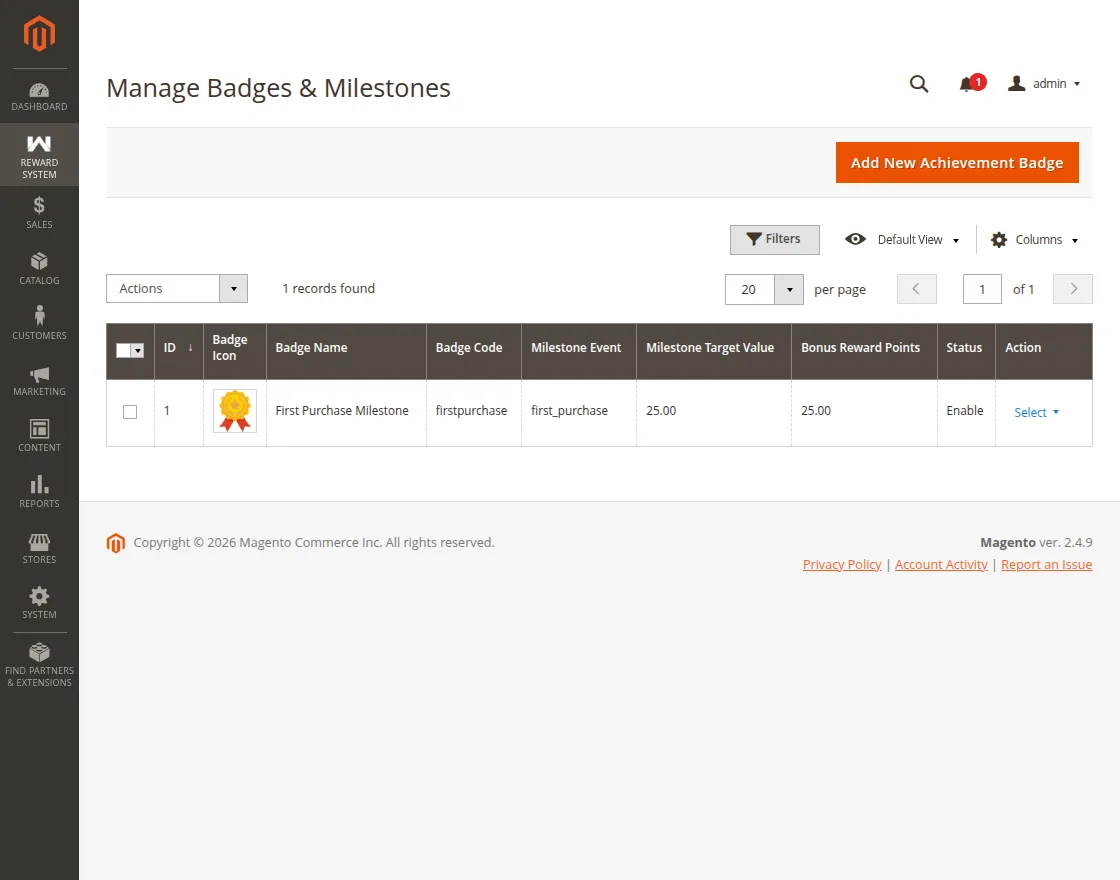 manage badges 