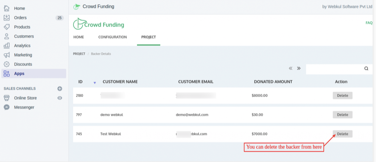 Crowd Funding App for Shopify by Webkul