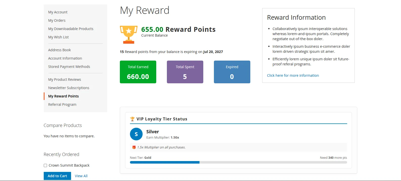 vip loyalty status