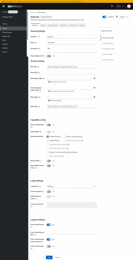 Client configuration
