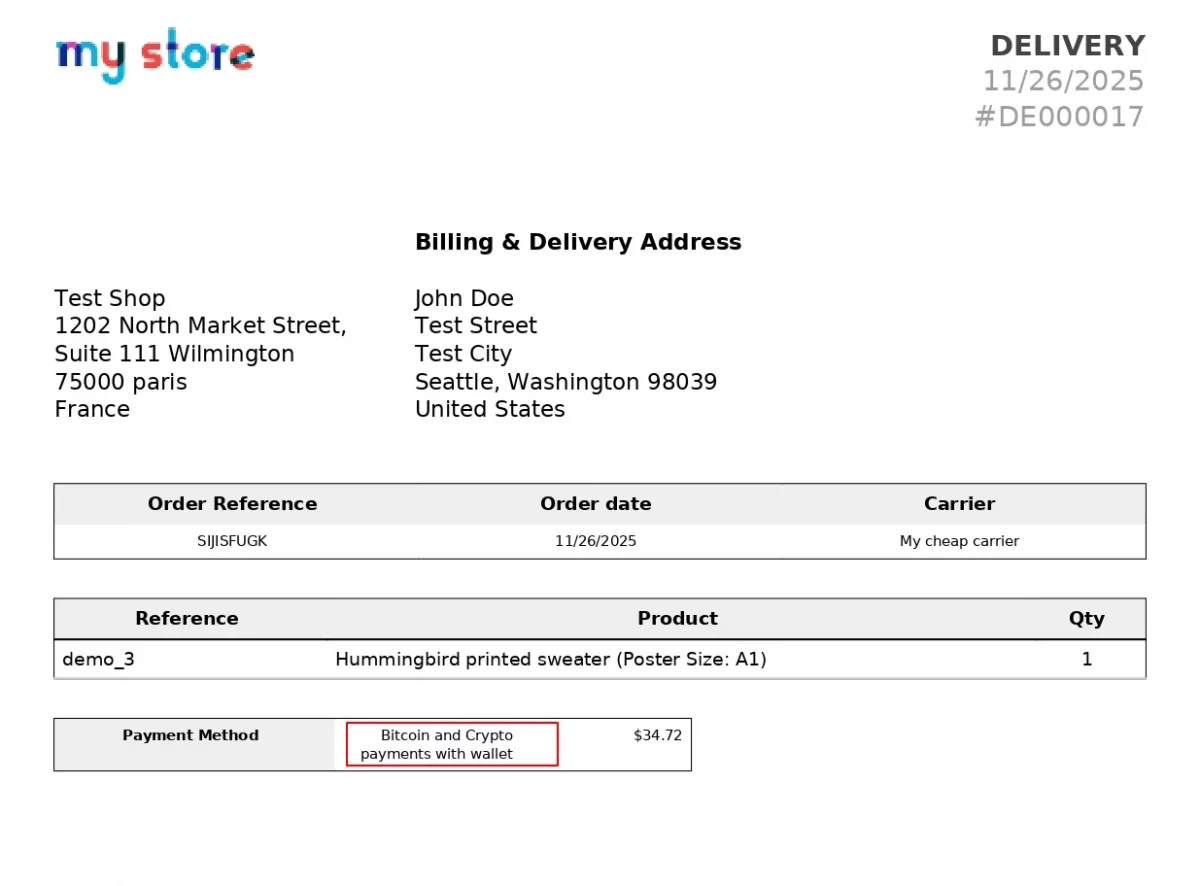 Delivery Slip
