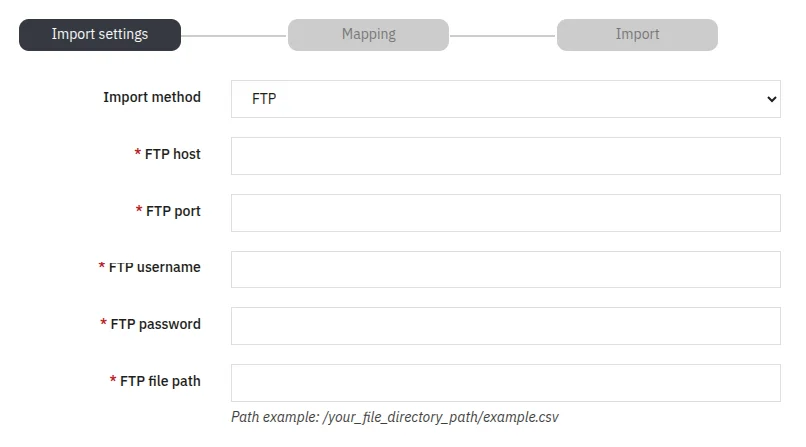 FTP Import Method