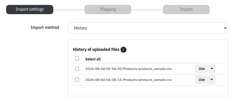 History Import Method