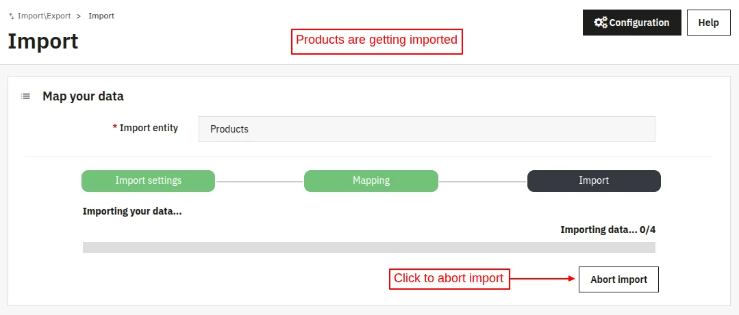 Import Process Started