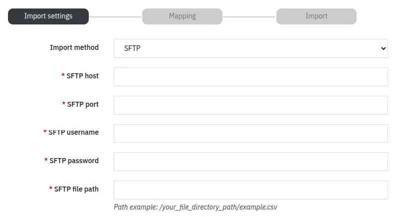 SFTP Import Method
