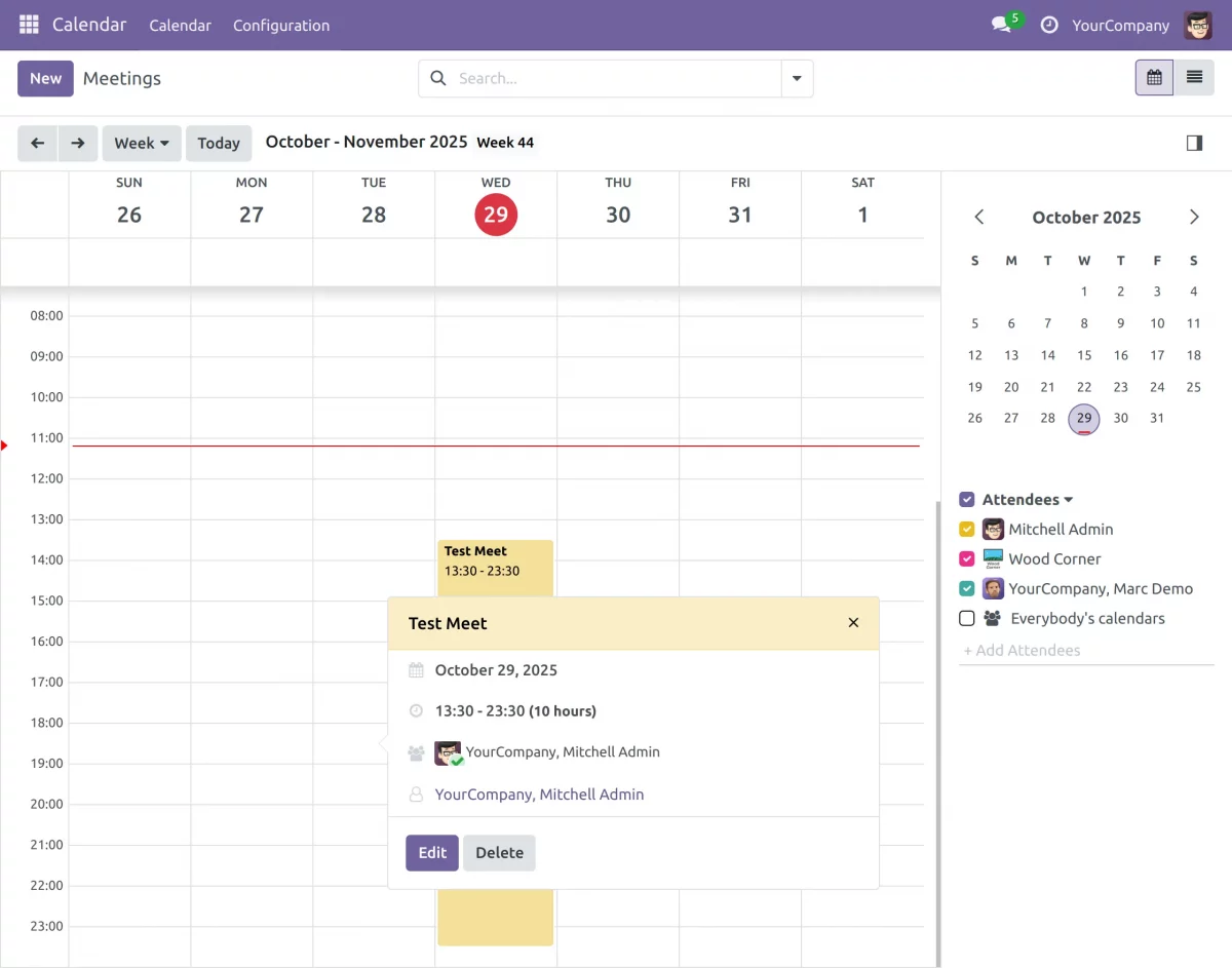 meeting schedule calendar