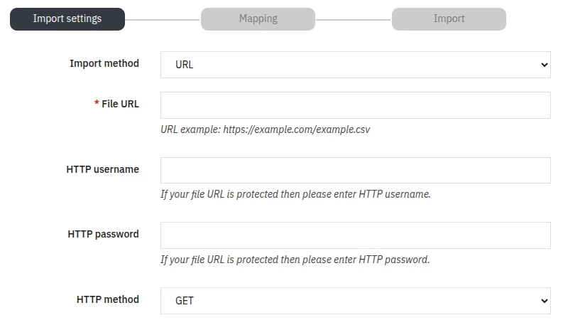 URL Import Method