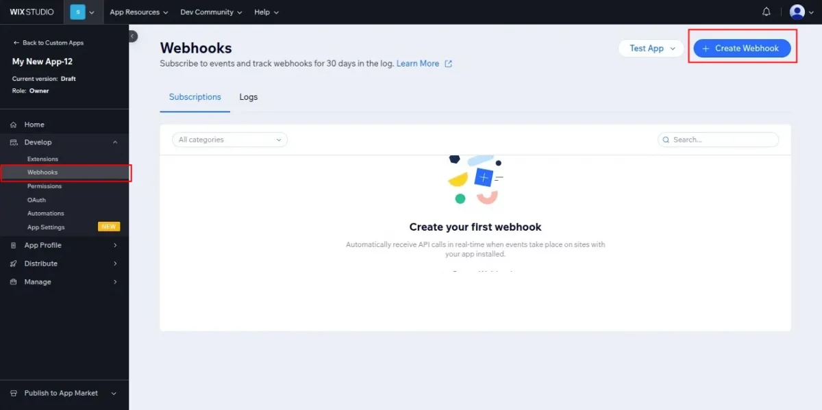 create webhooks