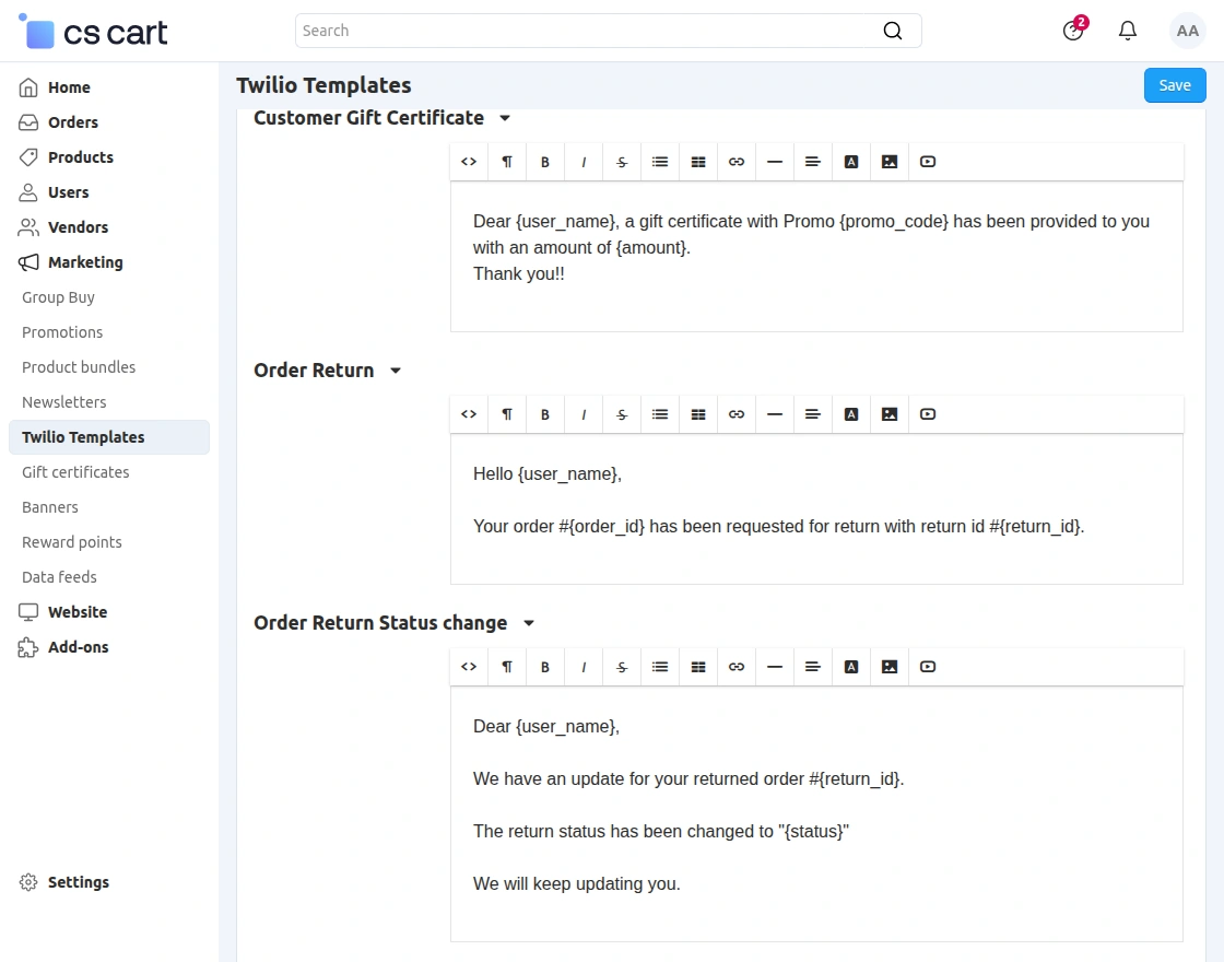 cs-cart-twilio-templates-gift