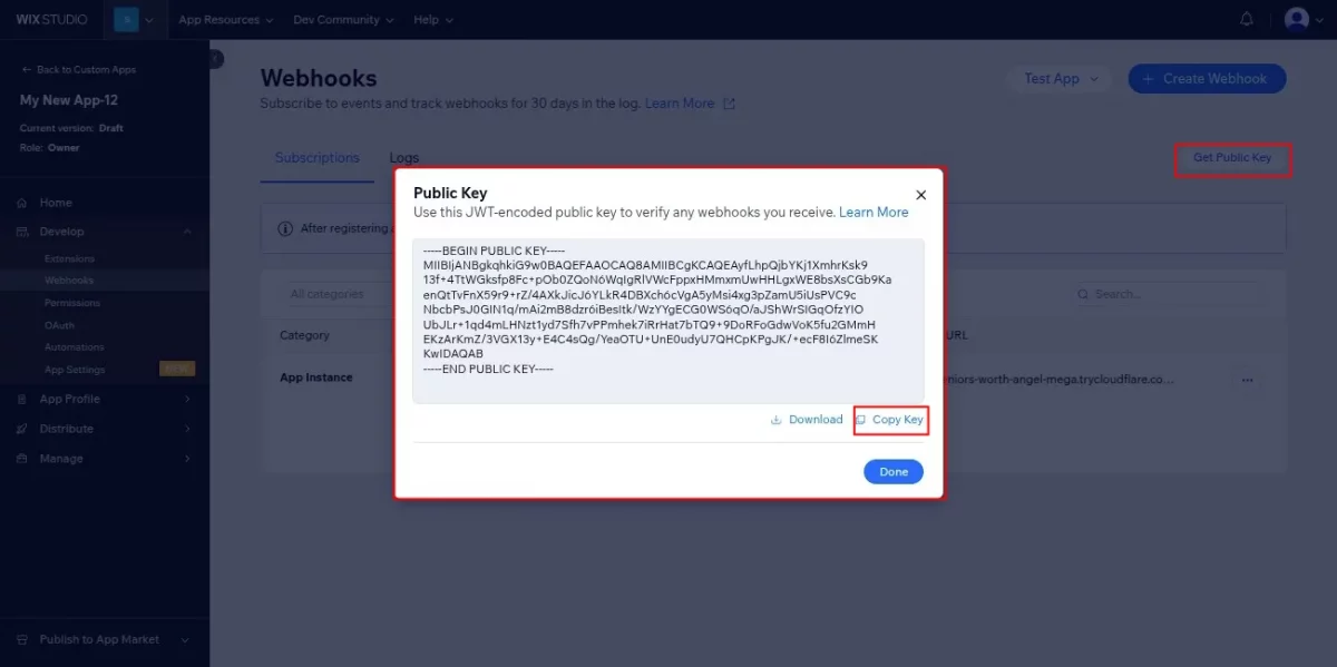 public key