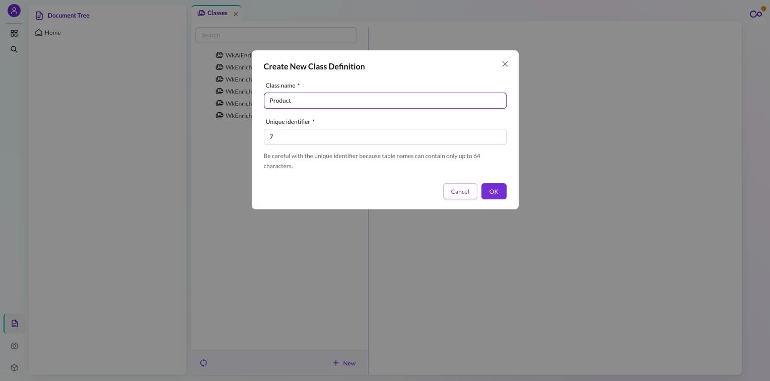 pimcore-data-object-create-class-dialog