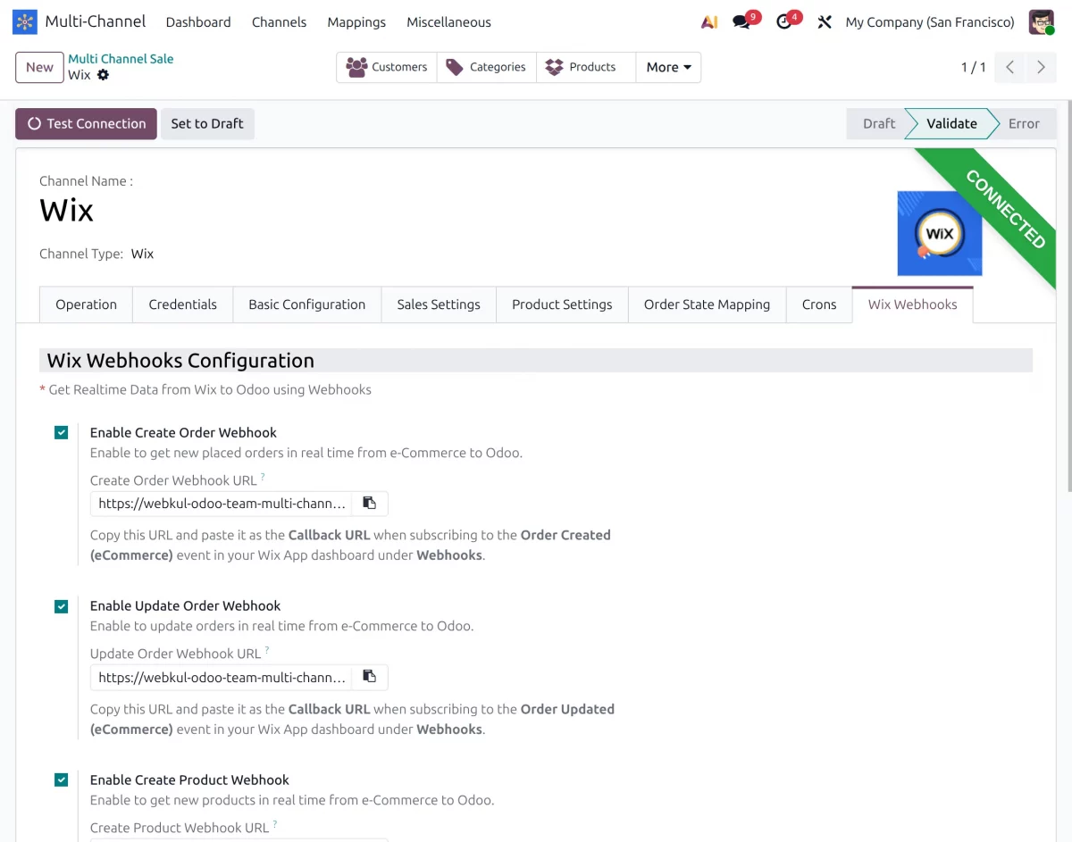 webhook config
