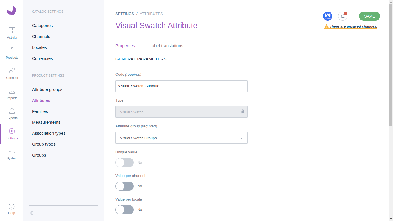 Akeneo Visual Swatch Attribute