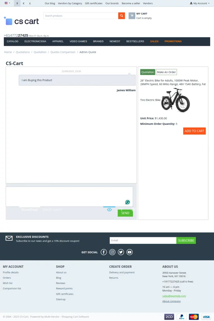 Customer Add the product to Cart