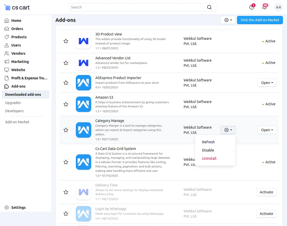 category management add on 
