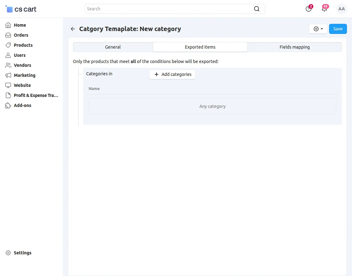 Add Categories in Templates 