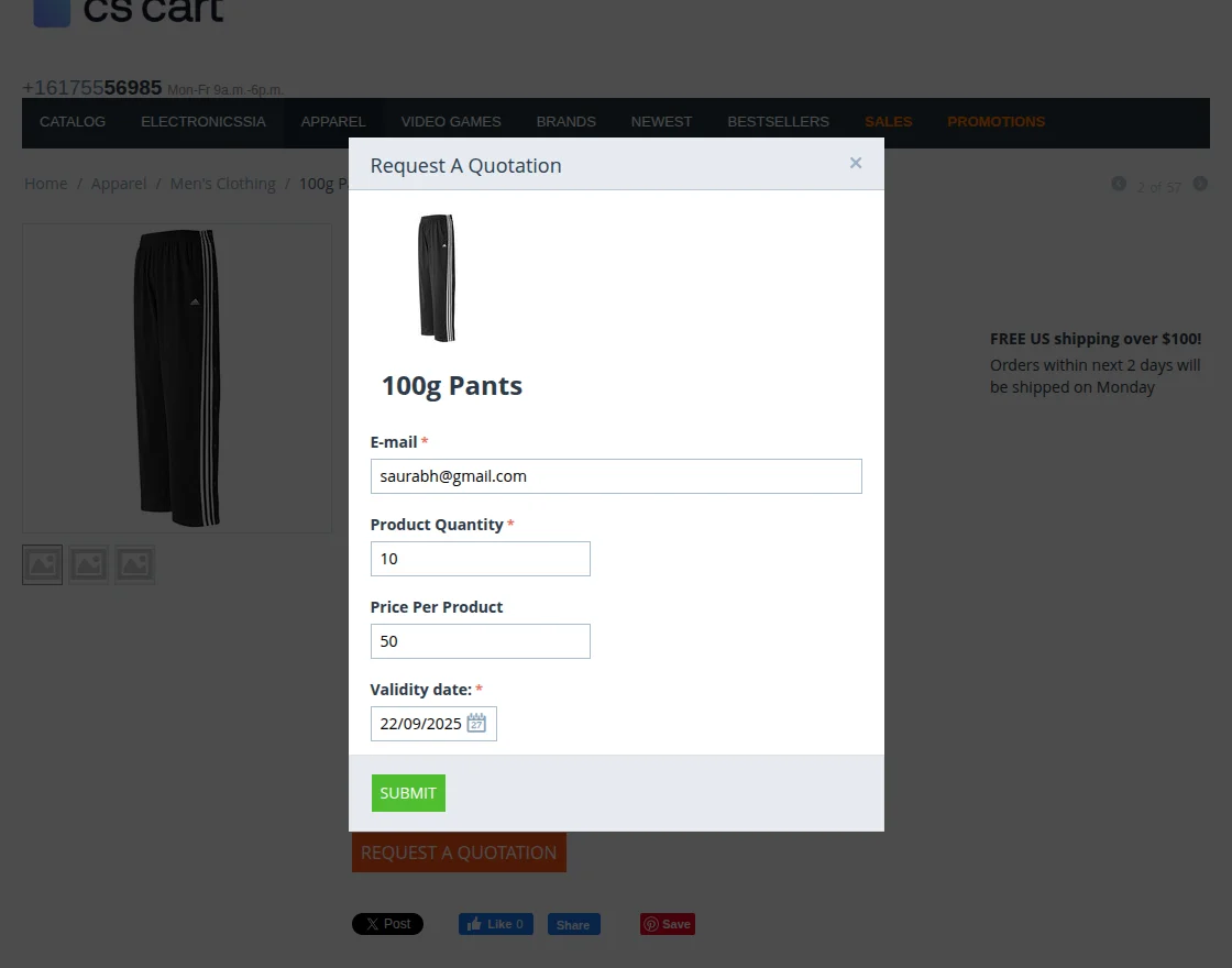Details Fill for rfq