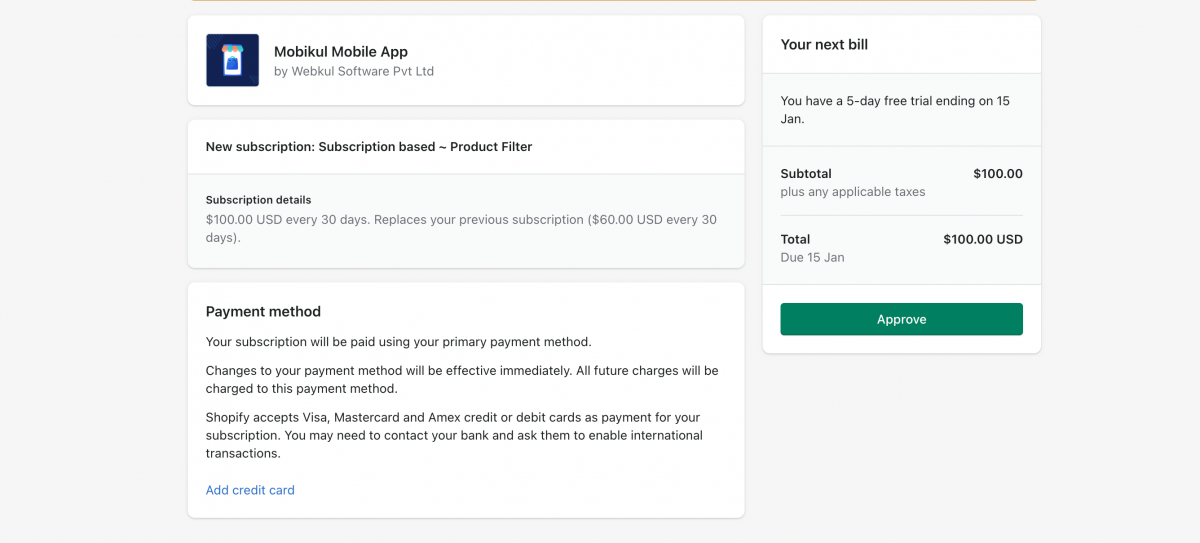 Product Filter Feature
