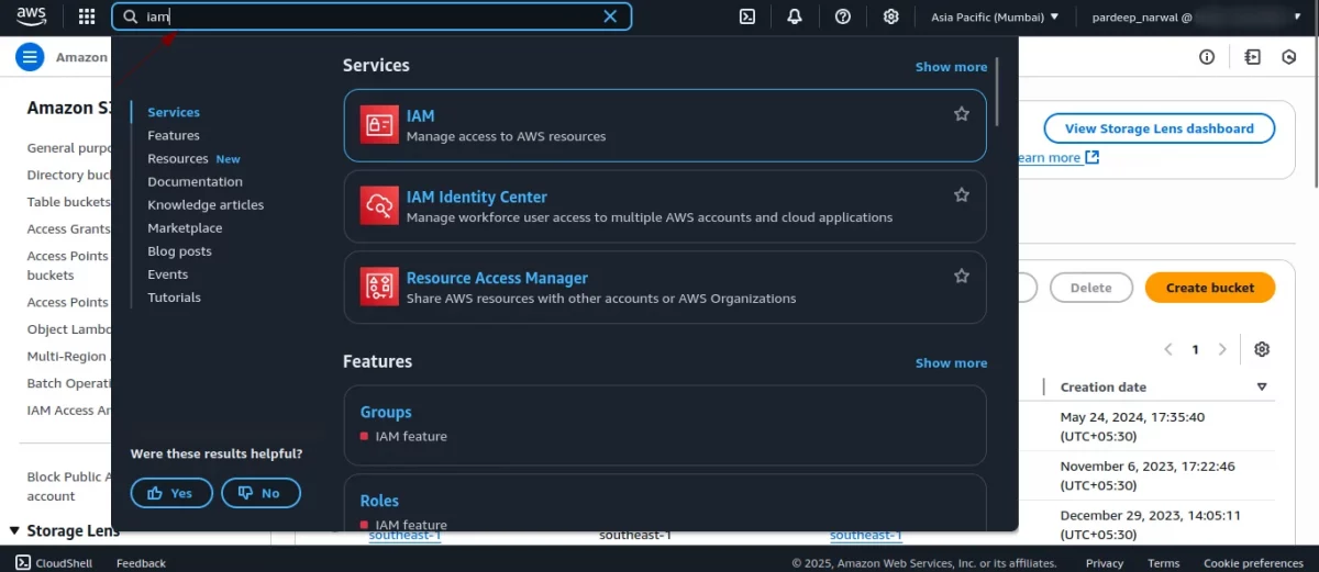 access and secret key
