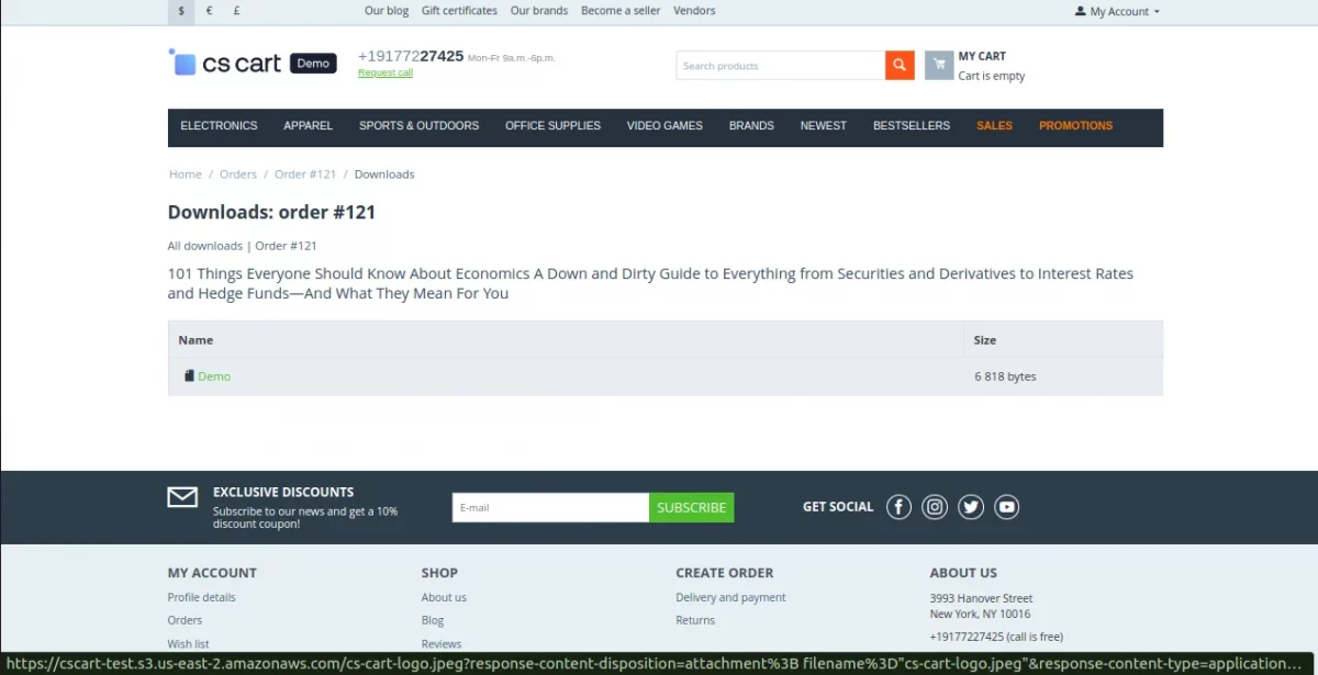 cs-cart amazon s3 downloadable product file with amazon s3 link
