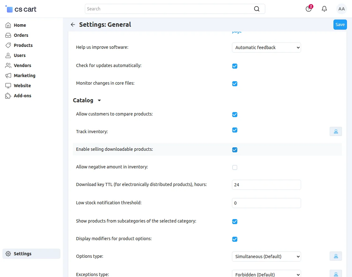 enable downloadabe products