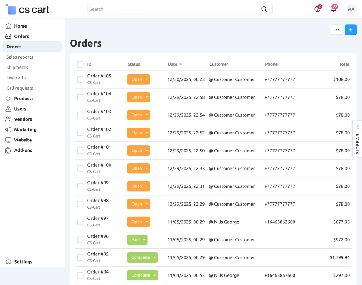 order-section-in-admin-panel