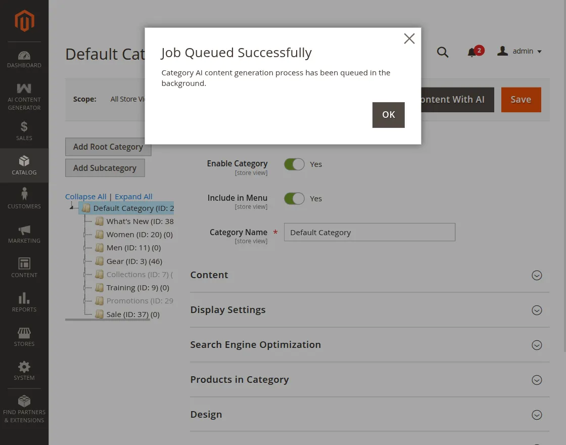 job queued sucessfully