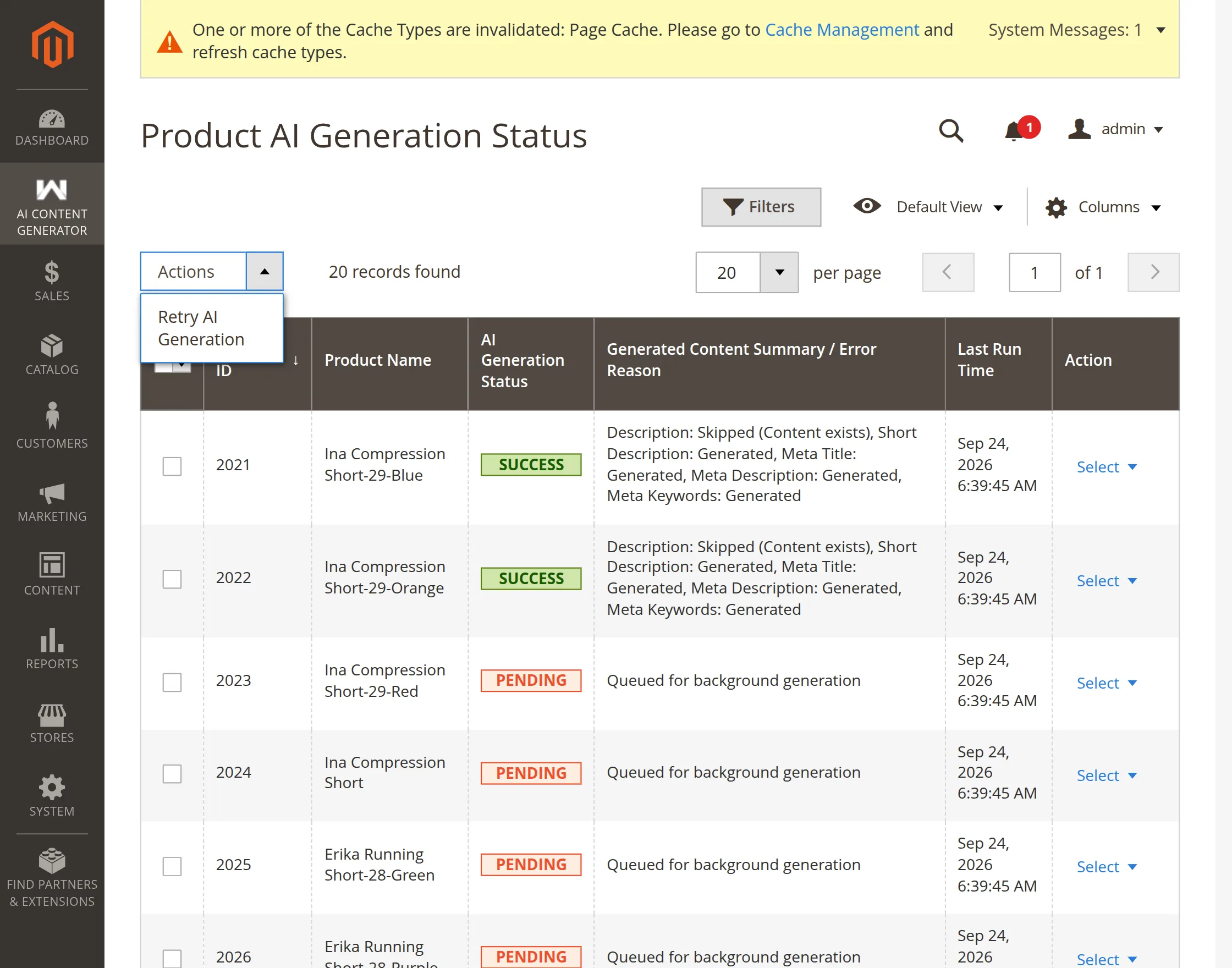 productaigenerationstatus