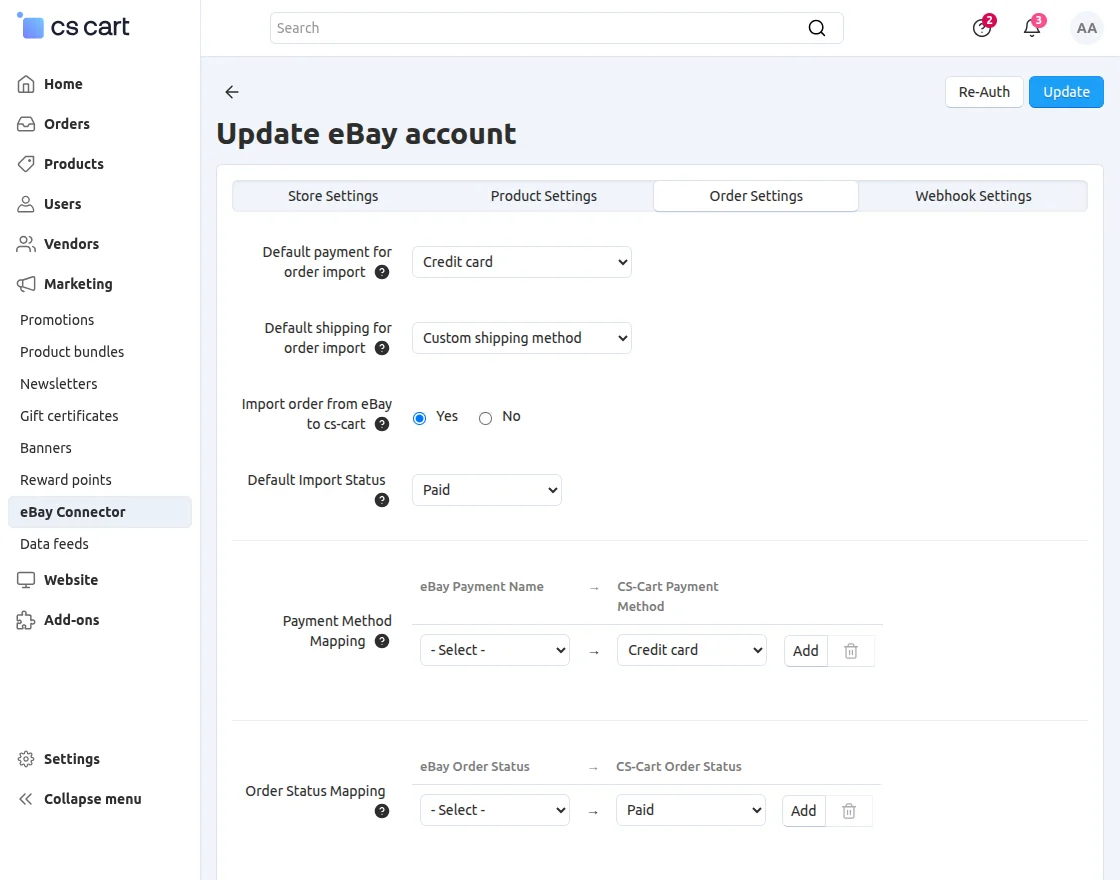 Order Settings