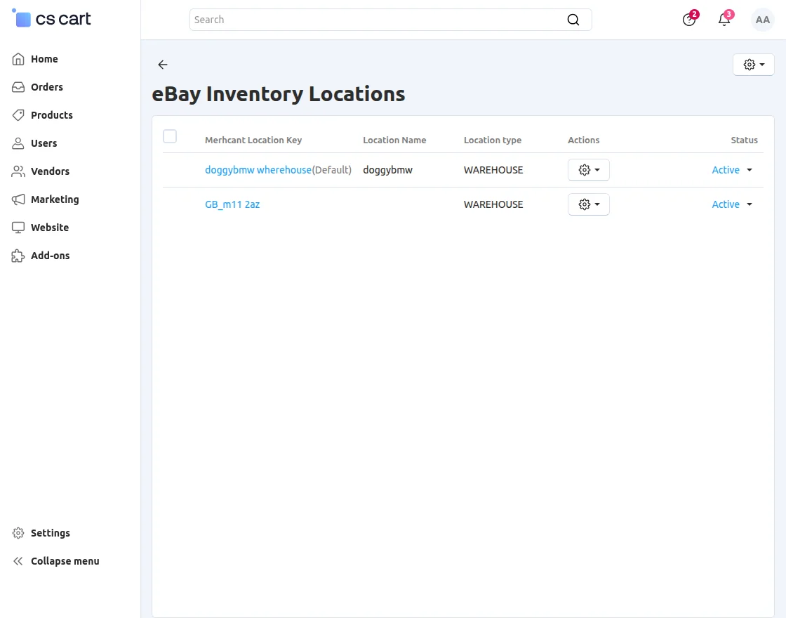 Manage Inventory Location