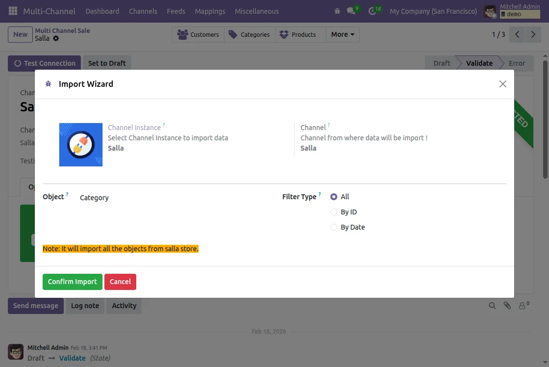 sync categories from salla