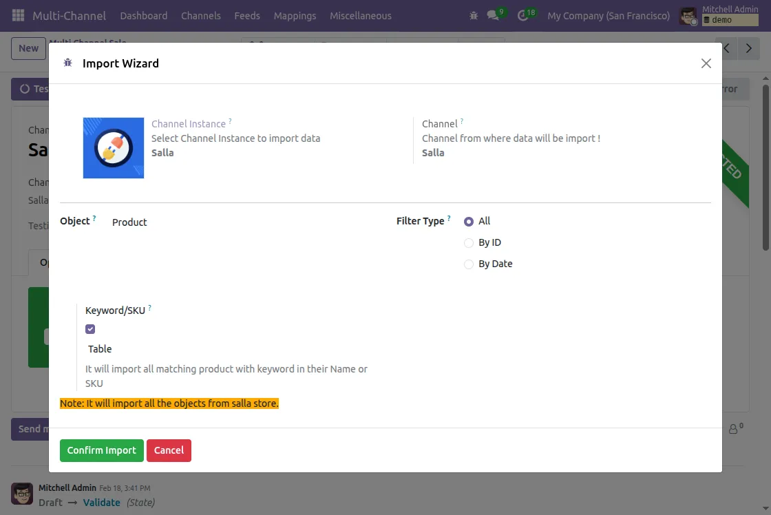 sync products from salla