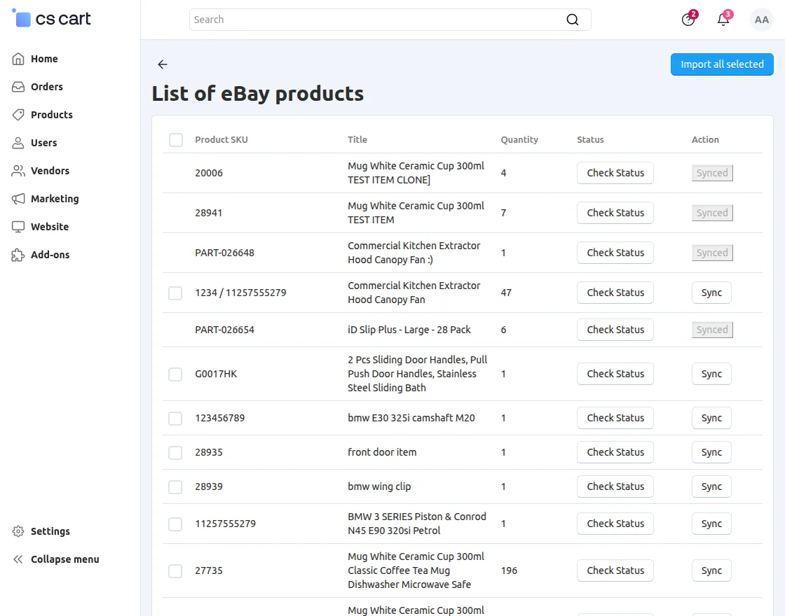 Import Products
