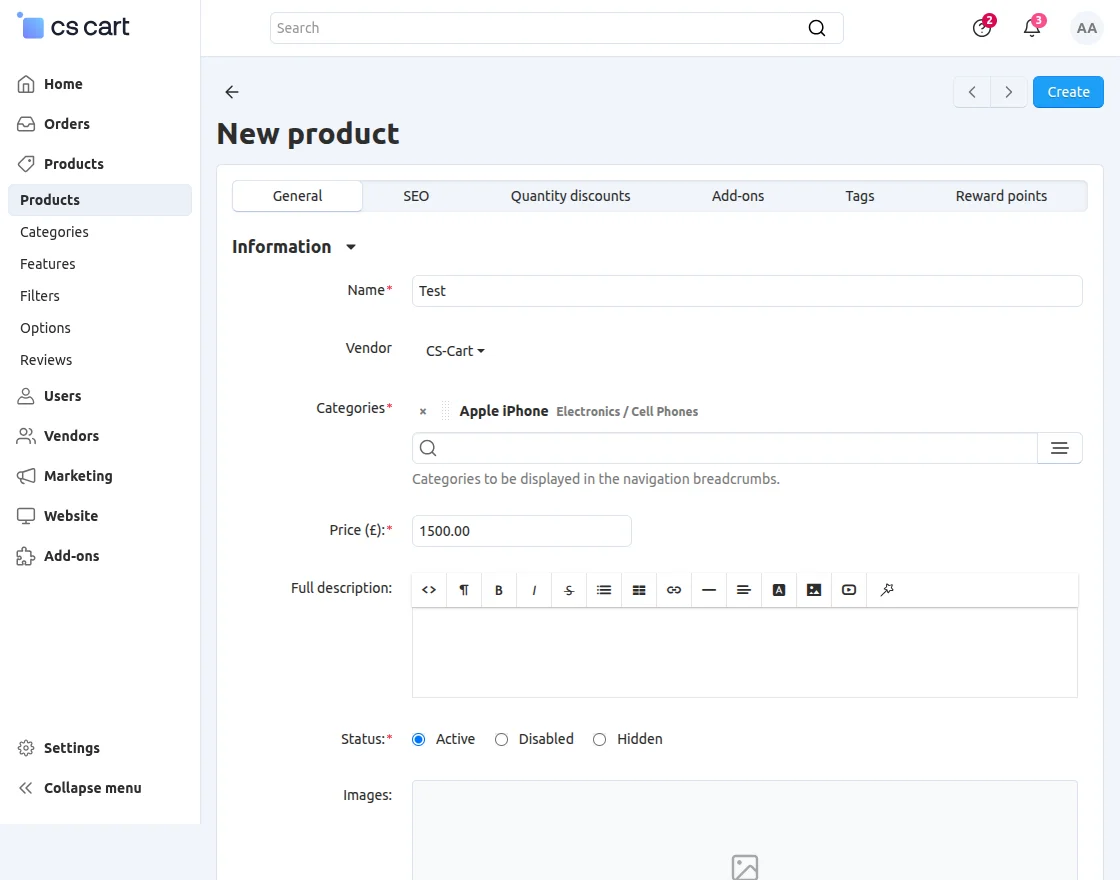 Syncing of products from Cs-Cart to eBay