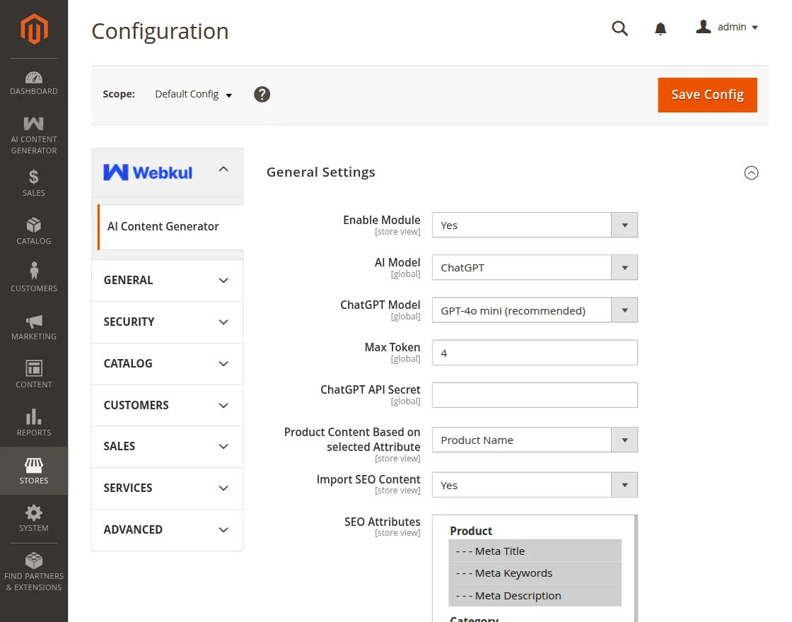 chatgpt ai model configuration