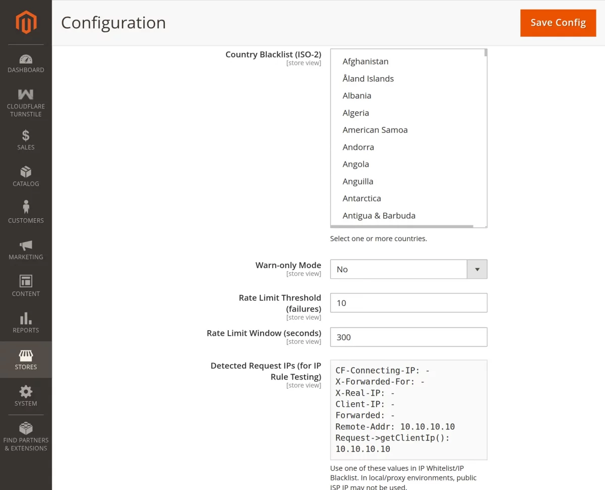 Magento 2 Cloudflare Turnstile condition rule part2