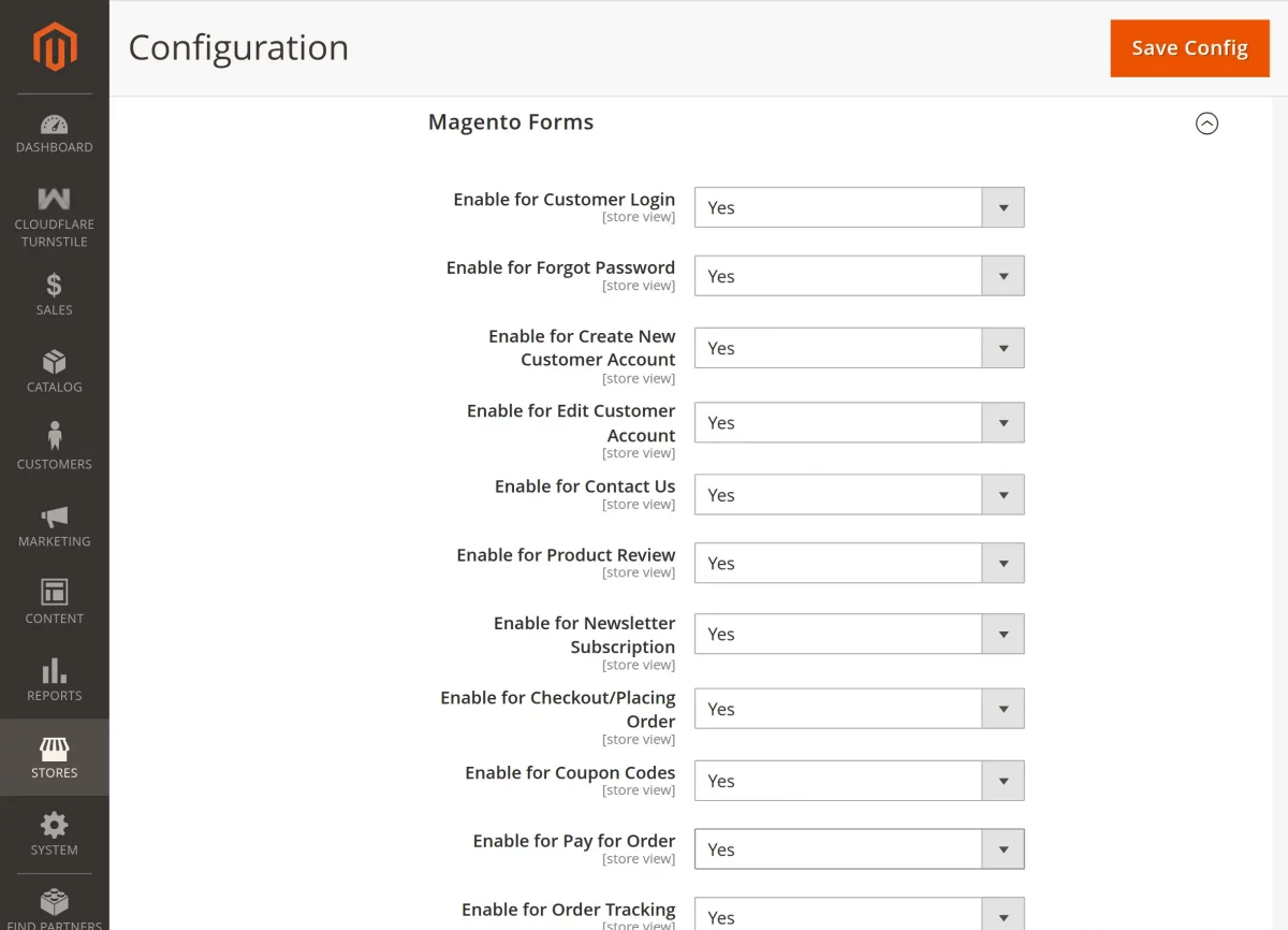 Magento forms