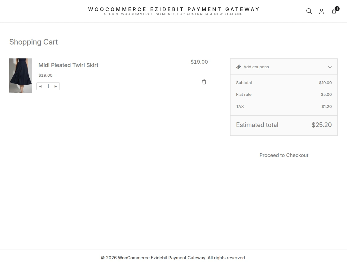 cart page