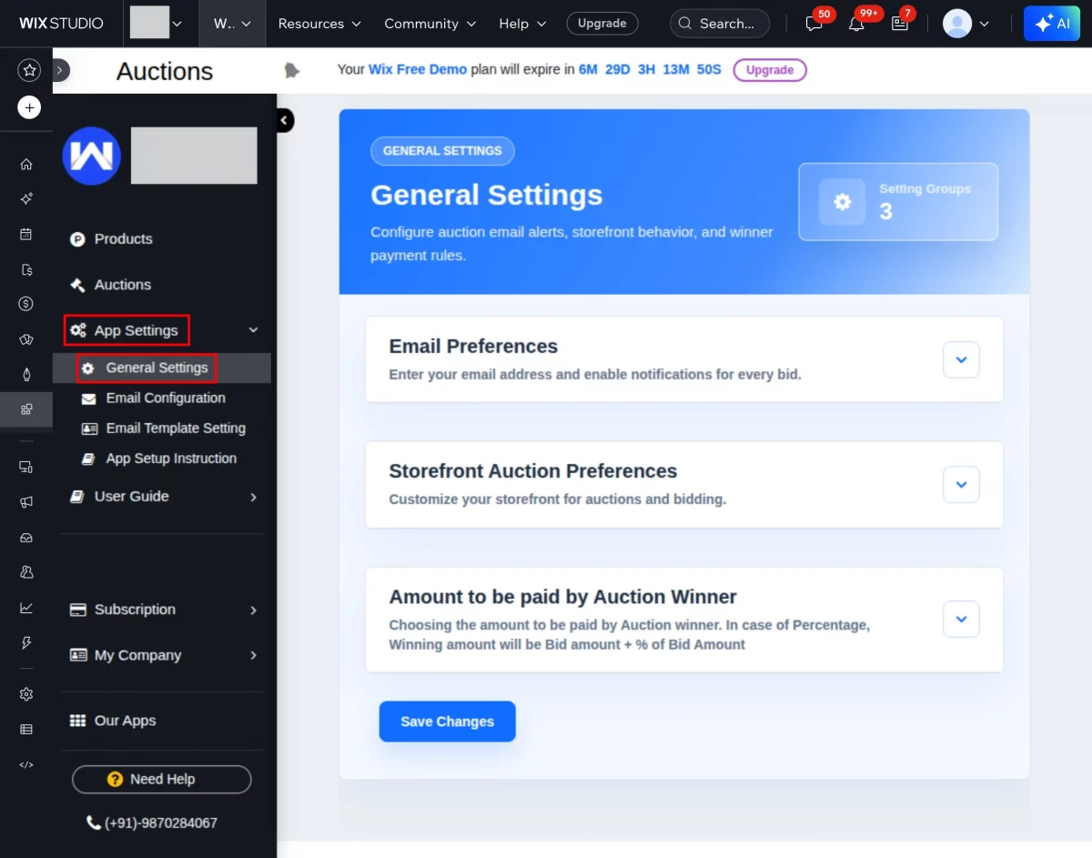 general settings
