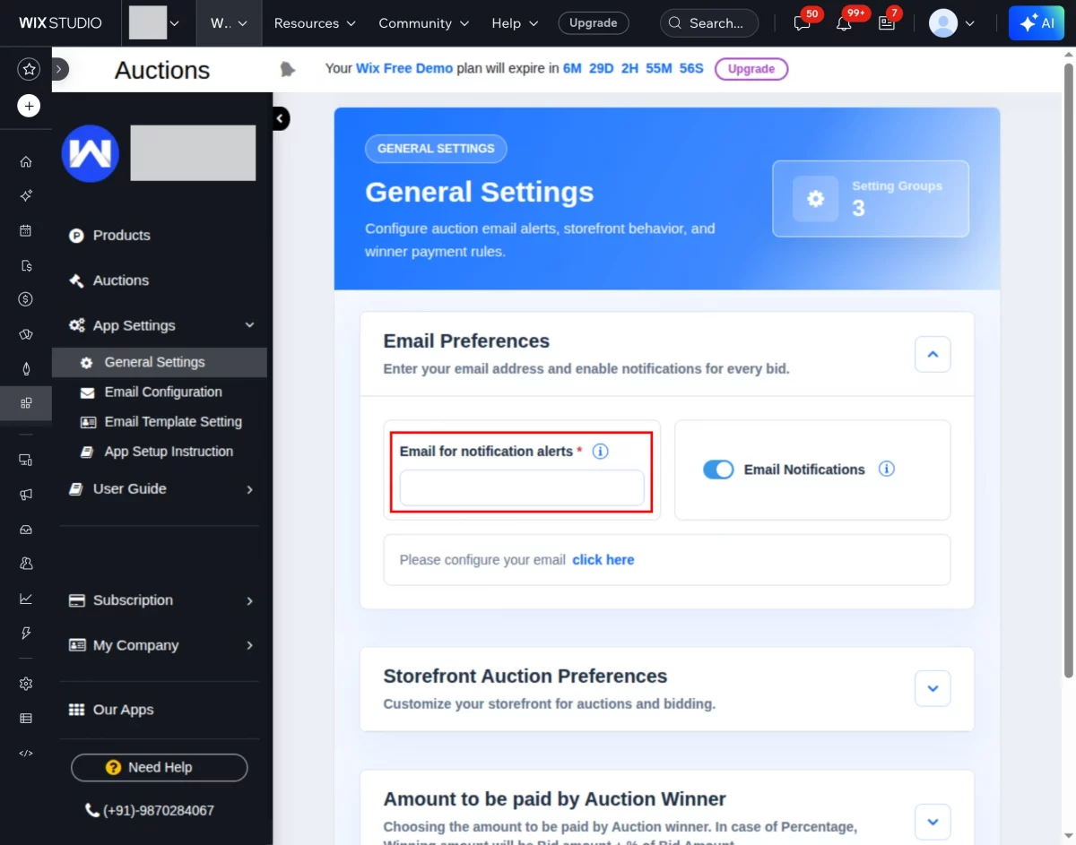 email preferences