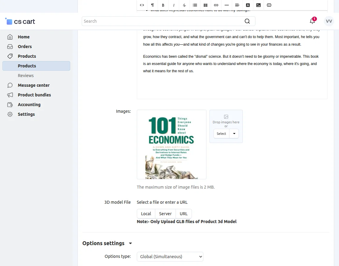 vendor's end 3d product