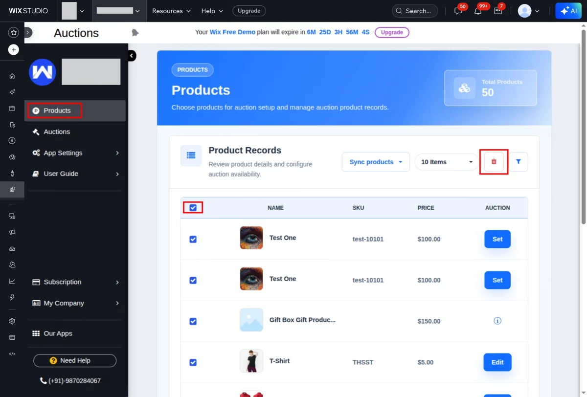 bulk delete product