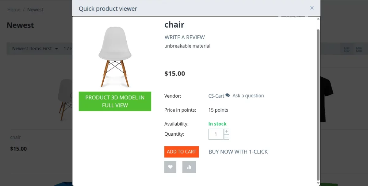 quick view of the product