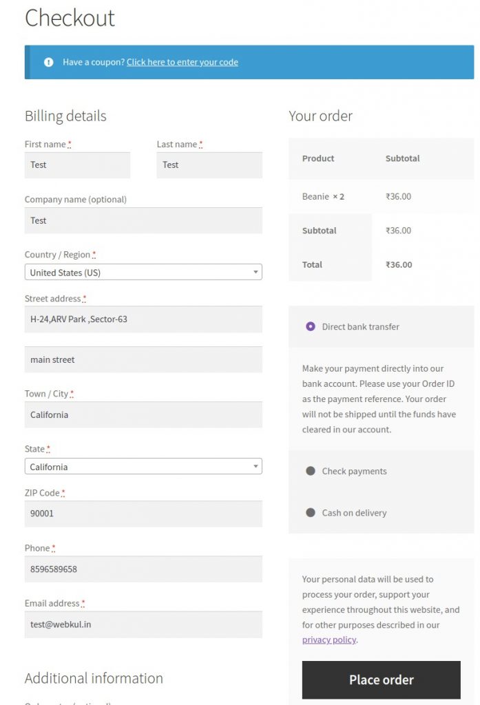 checkout-testing-on-woocommerce