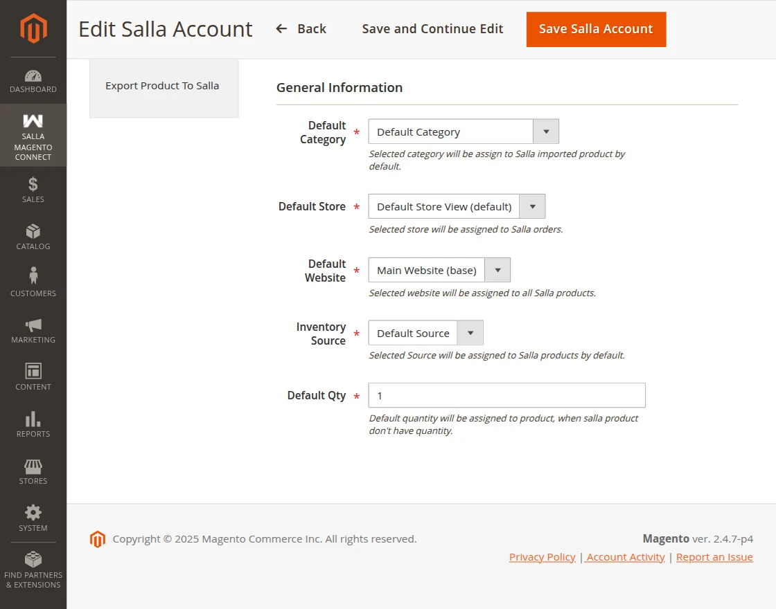 account general information